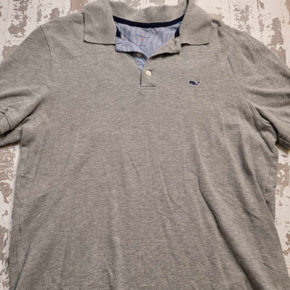 2164 Vineyard Vines Gray Polo‎ Men's Medium - Picture 1 of 5